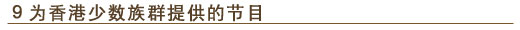 9. 为香港少数族群提供的节目